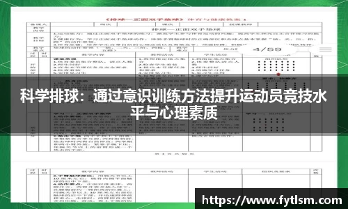 科学排球：通过意识训练方法提升运动员竞技水平与心理素质